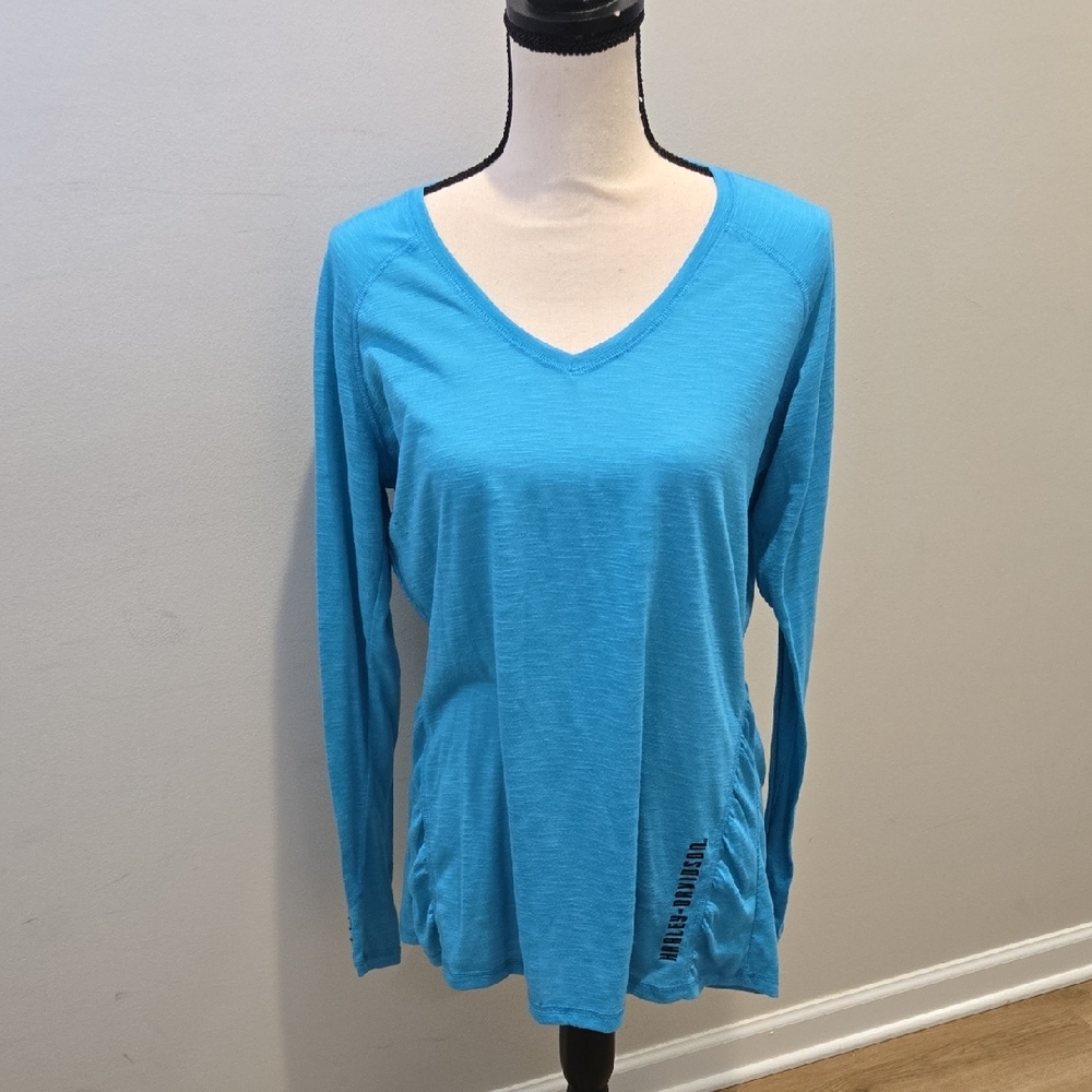 Harley-Davidson Turquoise Long Sleeve V-Neck Top